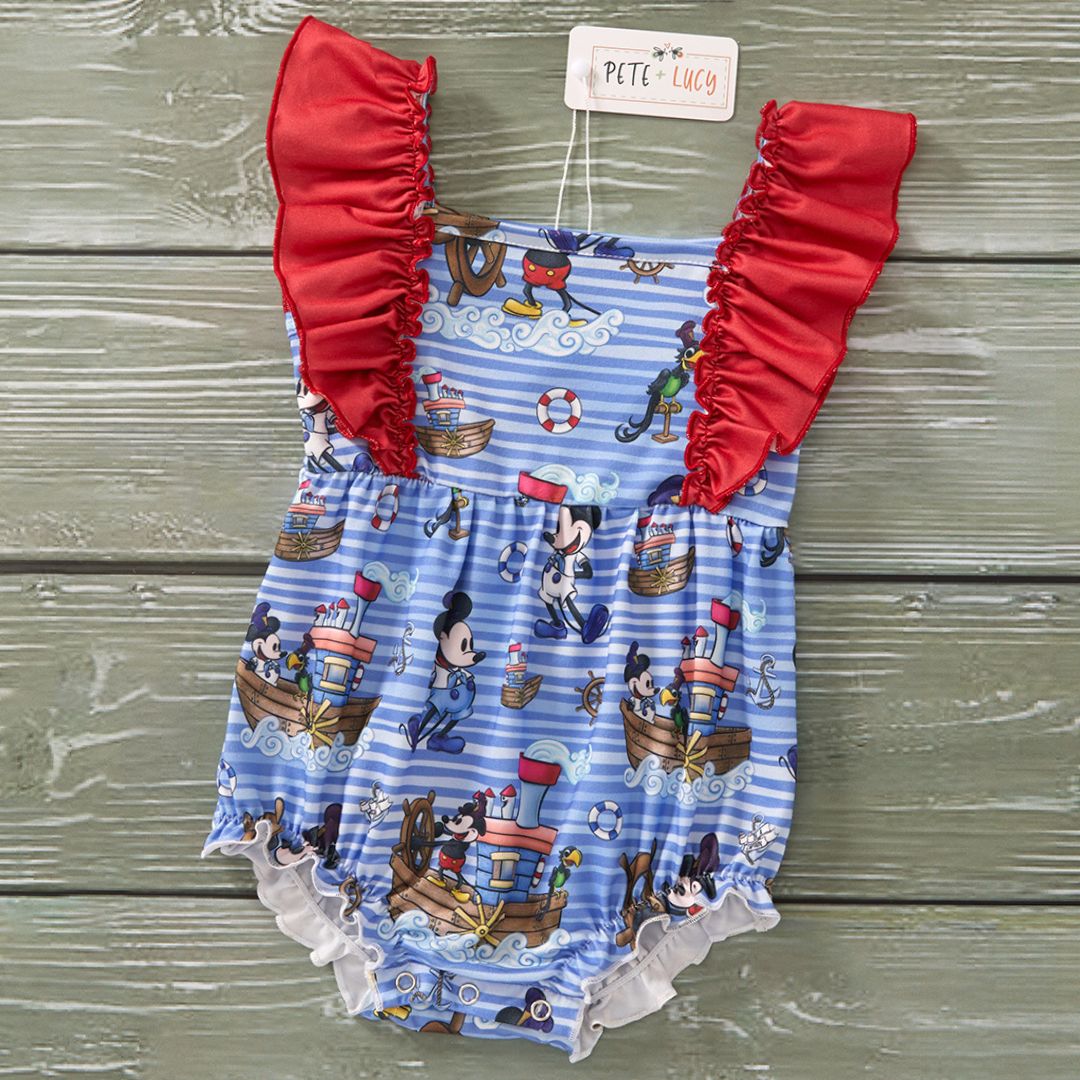Steamboat Caption - Girl Romper
