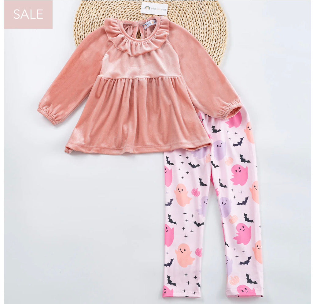 Okie and Lou Pink Halloween - 2 Piece Set